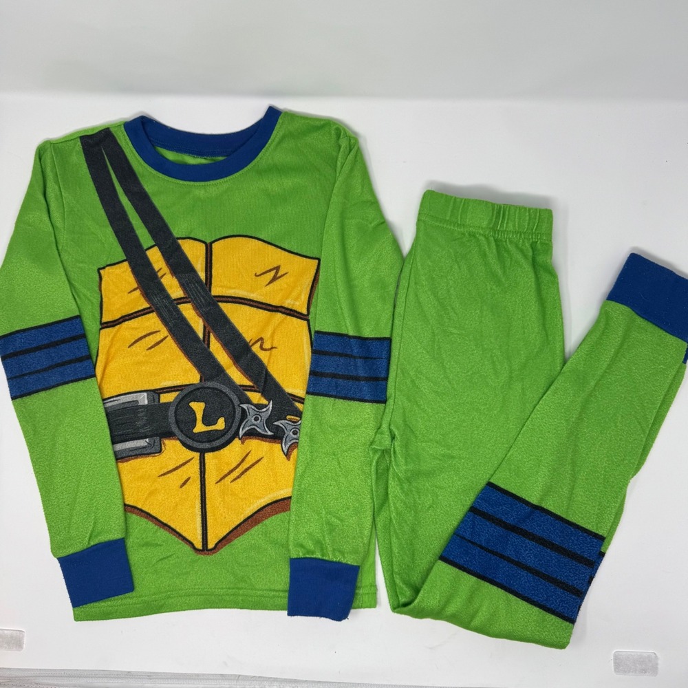 LEGO Ninjago TMNT Pajama Sets Kids Size 8 Green Gray Ninja Sleepwear Bundle PJs - Picture 2 of 7